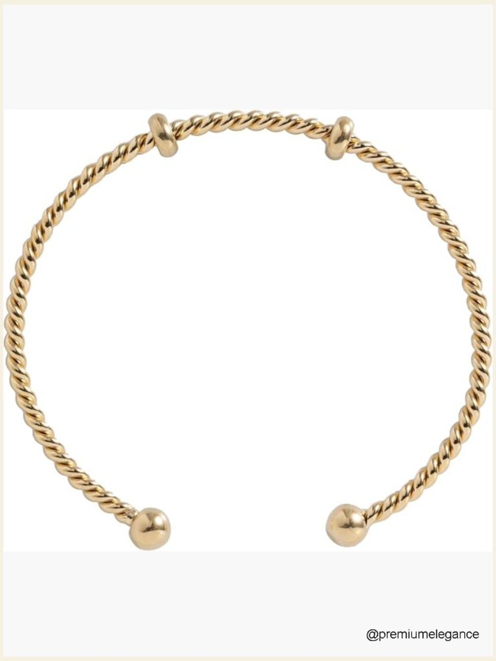 French Rope Charm Bracelet Cuff Interchangeable End Caps